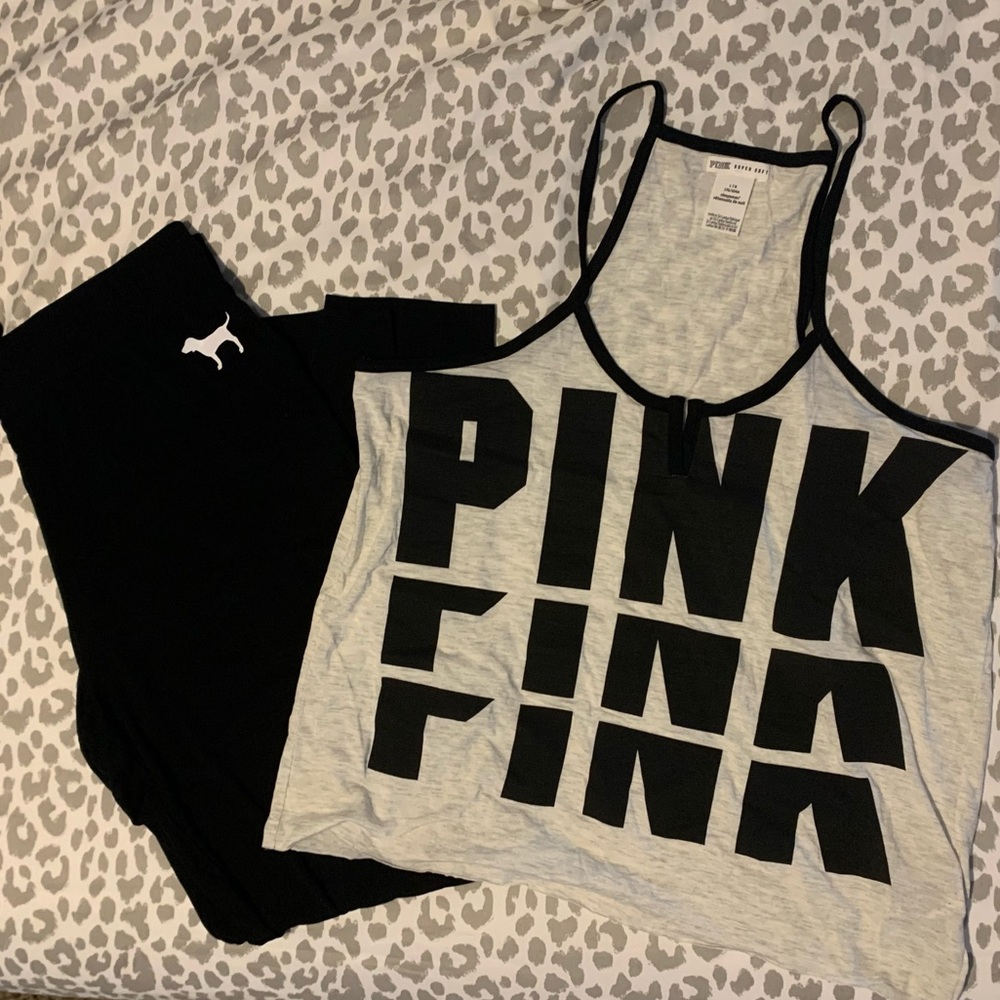 PINK super soft sleep outfit size Large